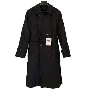 DSCP US Army Issue Black All Weather Uniform Trench Coat Mens Size 40R Zip Liner